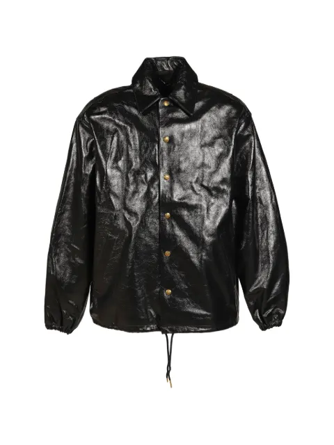 Willy Chavarria leather coach jacket Black WCOUT0016BLK