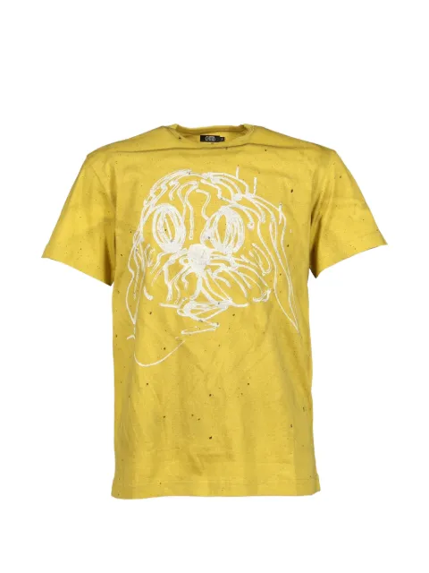 CHITO graphic-print paint-splatter T-shirt Yellow C0226T003SPRAYEDGOLD