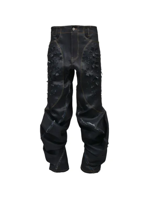 JUNTAE KIM laser-slashed twist jeans Black JTKSS26T06IND
