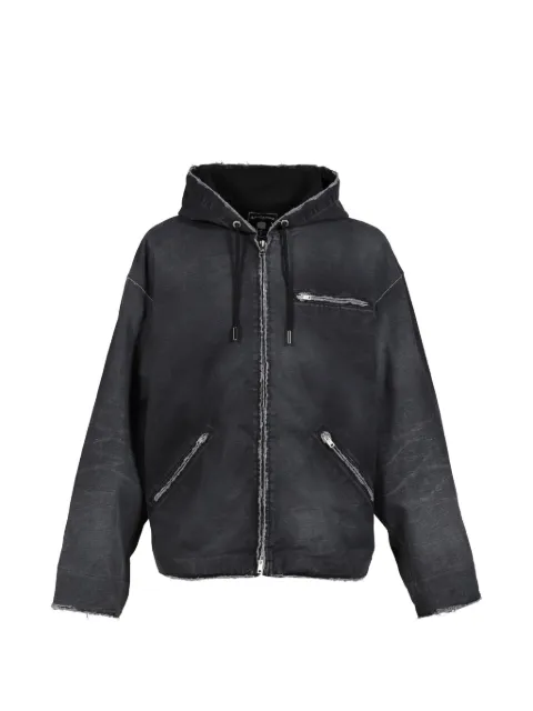 Mastermind World distressed hooded jacket Black MW26SE1BL006006