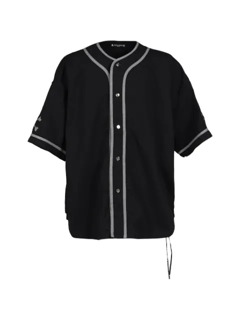 Mastermind Japan logo-patch denim baseball shirt Black MJ26EE1SH018003