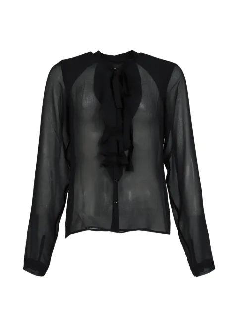 P.L.N. ruffled Mist shirt Black TMST