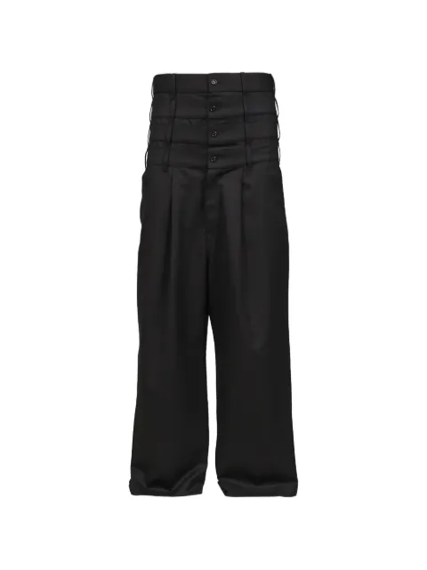 3.PARADIS Four-Waist wide-leg trousers Black P004SS2619WOOLGABARDINEBLK