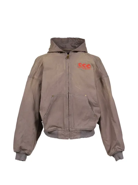 Willy Chavarria Juggernaut logo-embroidered jacket Grey WCJKT0069