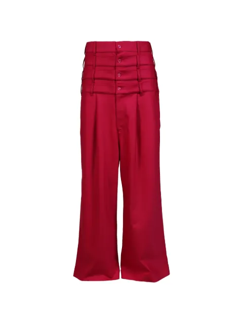 3.PARADIS pleated multi-waistband trousers Pink P004SS2637WOVENFUCHSIA