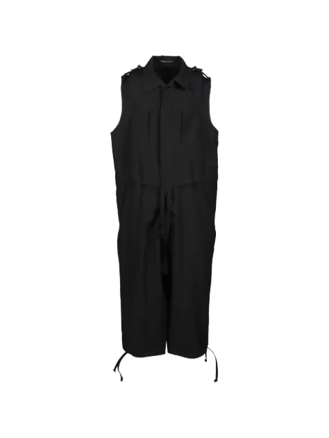 Yohji Yamamoto epaulette-detail wool jumpsuit Black HKD031002S26