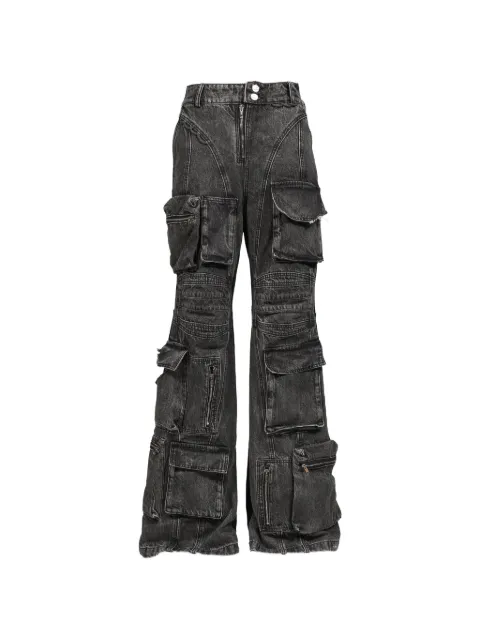 Natasha Zinko multi-pocket wide-leg jeans Black RS26NZ3120105
