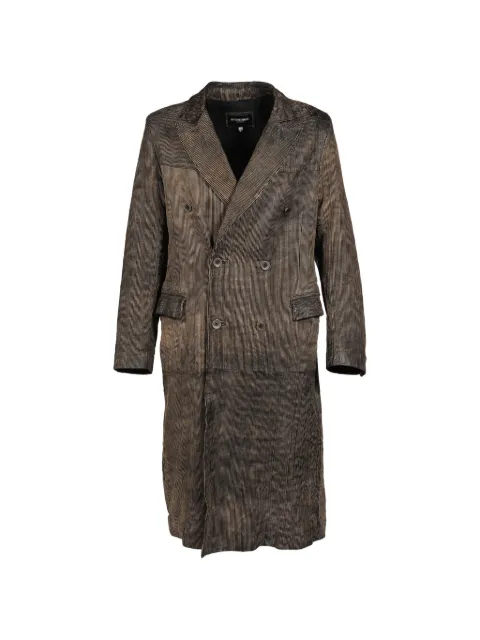 NO/FAITH STUDIOS double-breasted leather coat Brown NFSCLCGRY