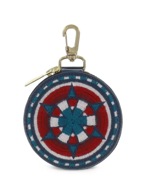 Black Means embroidered circle coin case Blue 94581GAC3371BLU