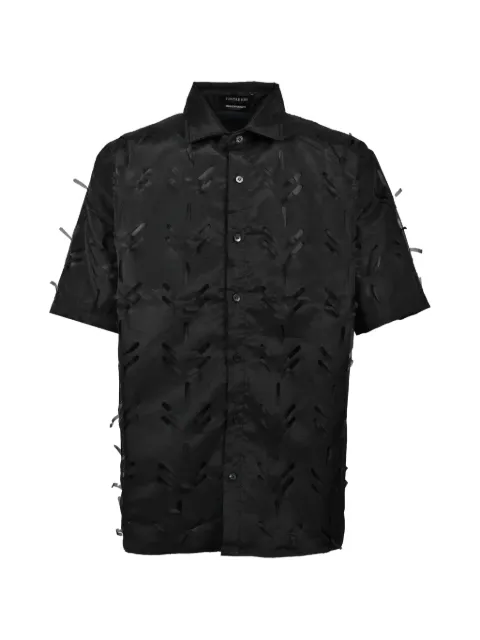 JUNTAE KIM layered laser-cut shirt Black JTKSS26S05BLK