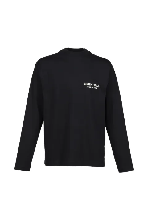 ESSENTIALS logo-print long-sleeve T-shirt Black 125AS254181FVTGBLK