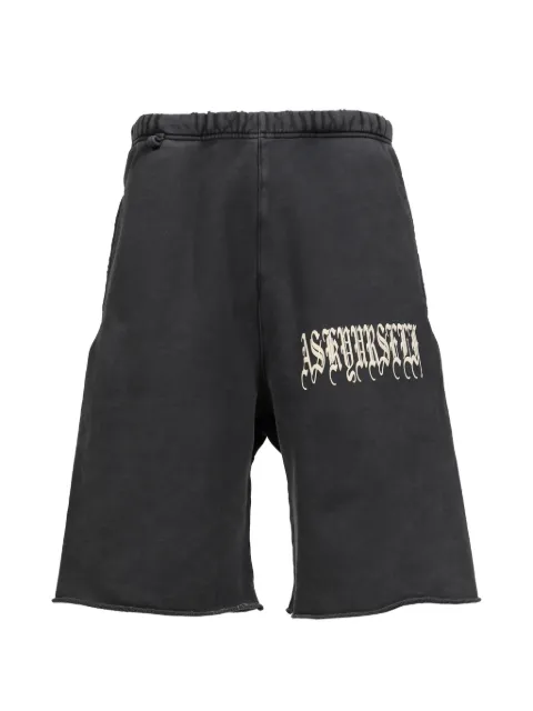 ASKYURSELF logo-print distressed shorts Black V19010204033P05VINTAGEBLK