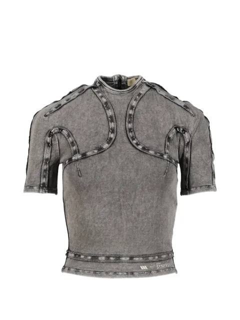 KNWLS Scuba panelled cropped top Grey SS26SCUTO0WBLWBLK