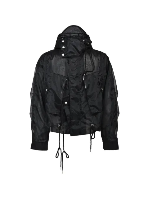 Bed J.W. Ford hooded grid-texture jacket Black 26SSNBJM01