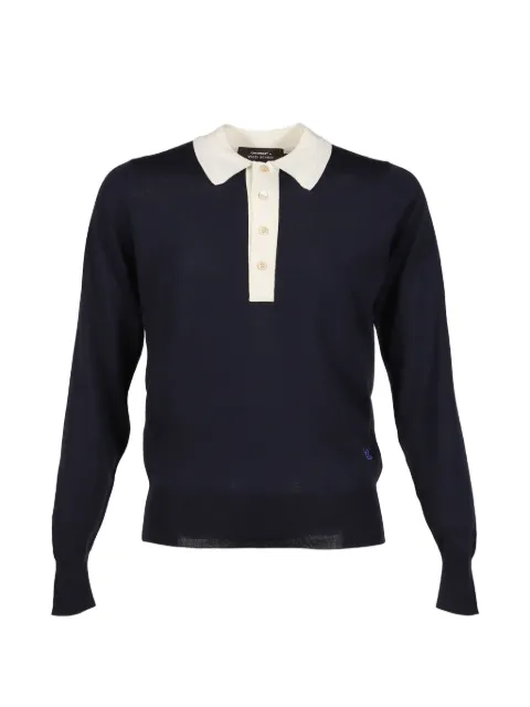 Wales Bonner x John Smedley Henry merino-wool polo shirt Blue US26KNS4877WO04