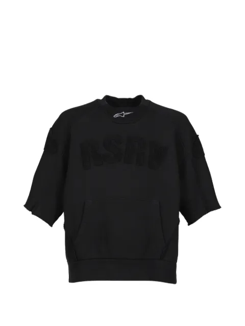 Alpinestars logo-embroidered raw-edge T-shirt Black 821551007
