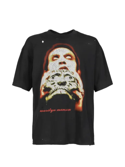 Earthling Collective graphic-print distressed T-shirt Black EL16