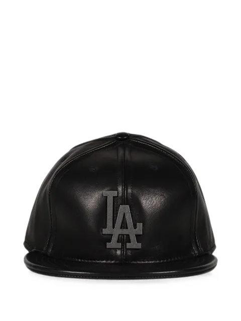 Earthling Collective Brain Bucket logo-plaque leather cap Black BRAINBKLABLK