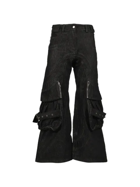 NO/FAITH STUDIOS cargo-pocket wide-leg jeans Black NFSFW25EX