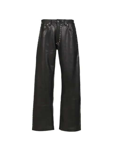 Earthling Collective David stud-embellished leather trousers Black DAVIDPTBLK