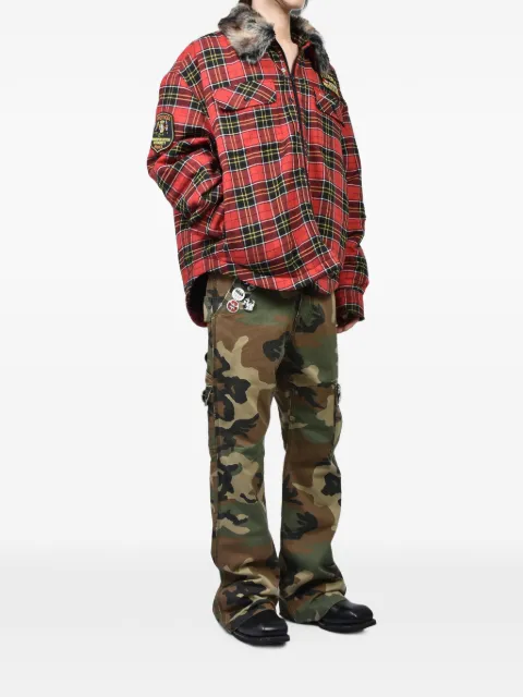 PROTOCOL INDEX plaid-check shirt jacket Red PI25AWMO05