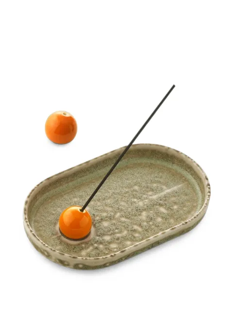STUDIO THE BLUE BOY Hasamiyaki ash-glazed incense holder Green NTIHASHGRAZEDPEAR