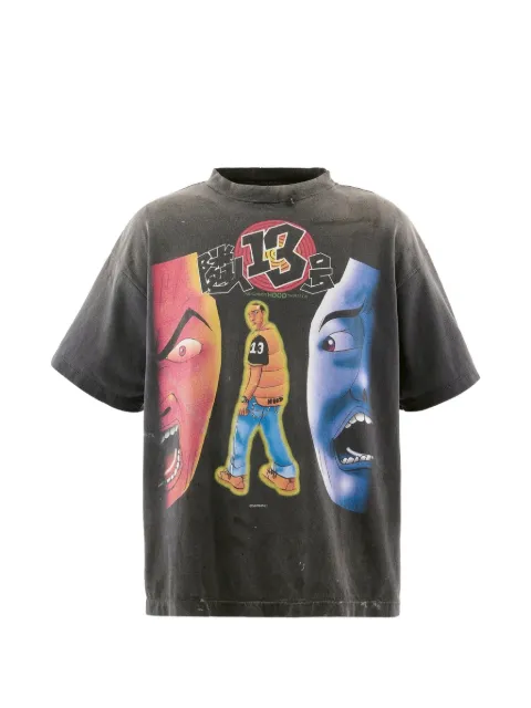 SAINT MXXXXXX x Santastic! x Geeks Rule graphic-print washed T-shirt Black SMHR10000C24
