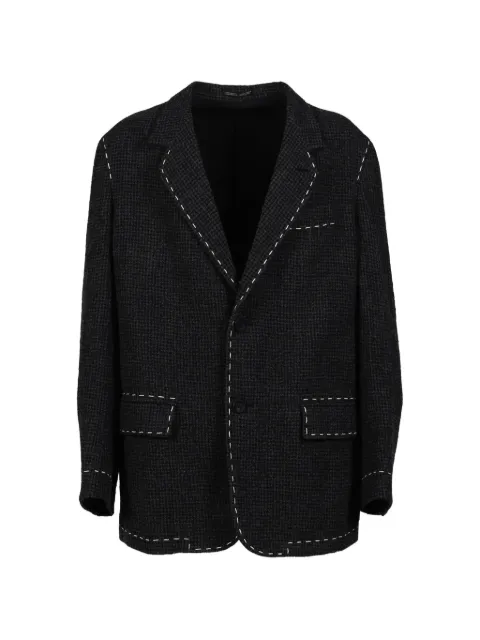 Y's houndstooth hand-stitched blazer Black YFA250000008
