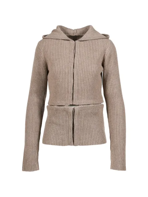 HELIOT EMIL Refracta ribbed-knit cardigan Neutrals AW25W07084DARKSTONE