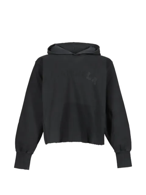 Maison Margiela logo-patch raw-cut hoodie Black S51GU0139S25520BLK