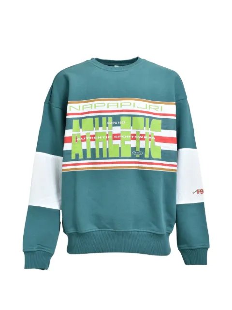 Napa By Martine Rose logo-print panelled sweatshirt Green NP0A4I4ZG2ASGRN