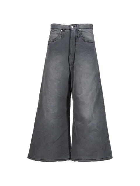 LỰU ĐẠN washed-effect wide-leg jeans Grey MP101DWD
