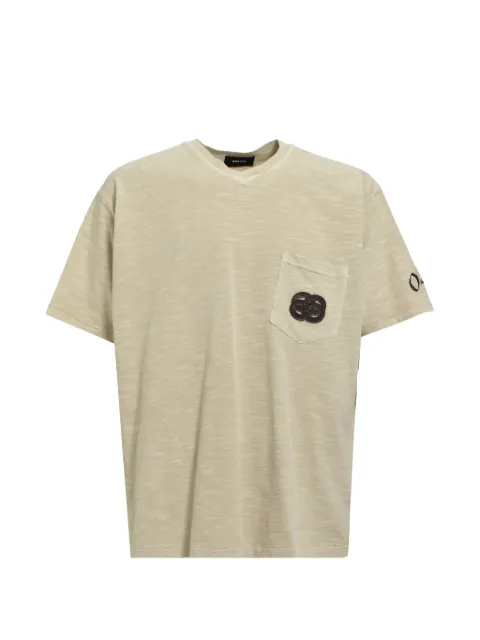 BREATH eagle-patch V-neck t-shirt Neutrals BR25SSC5028BEI