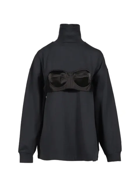 Vaquera balconette-bra turtleneck sweatshirt Black VAQ10T020BLK