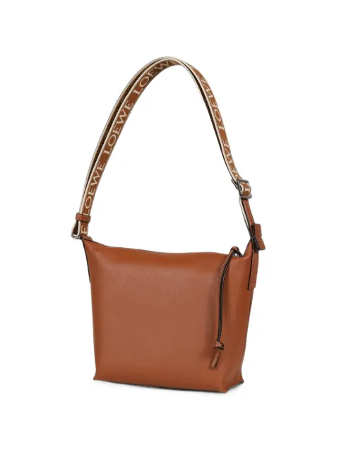LOEWE small Cubi logo-strap crossbody bag Brown B906Q63X