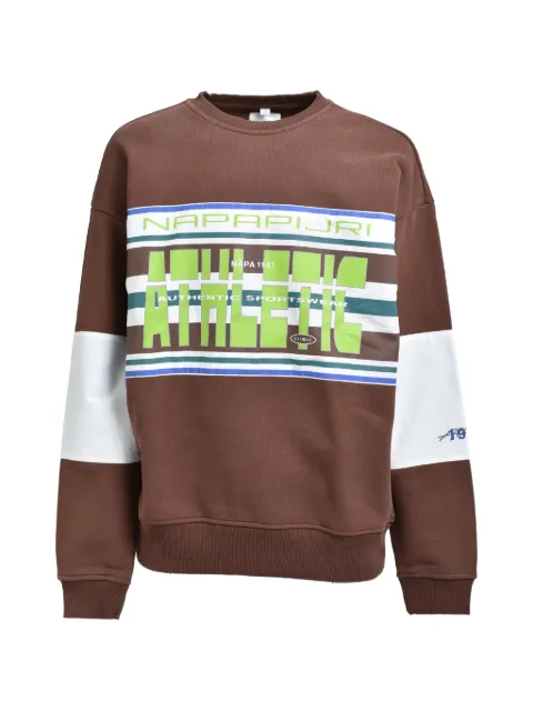Napa By Martine Rose logo-print panelled sweatshirt Brown NP0A4I4ZWT1SBRW