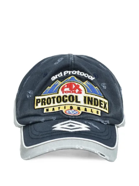 PROTOCOL INDEX distressed-effect baseball cap Blue PI25AWMA02NVY