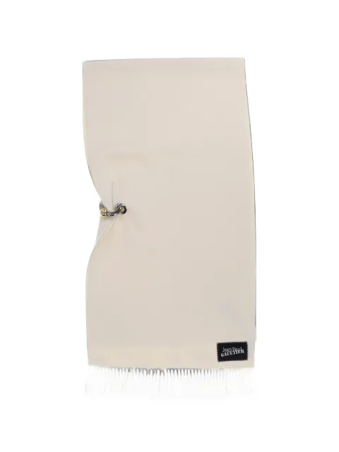 Jean Paul Gaultier metal-ring fringe-edge scarf Neutrals 2503UAC018W023ECRU