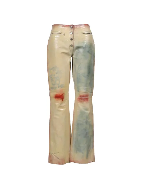 LA MASKARADE painted leather trousers Neutrals LASPSKN