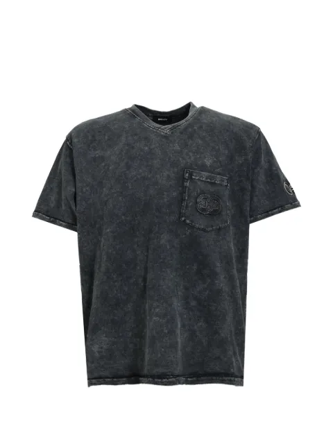 BREATH eagle-patch V-neck T-shirt Grey BR25SSC5028BLK
