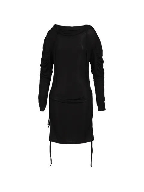 BASICKS ruched hooded mini dress Black ASK02BLK