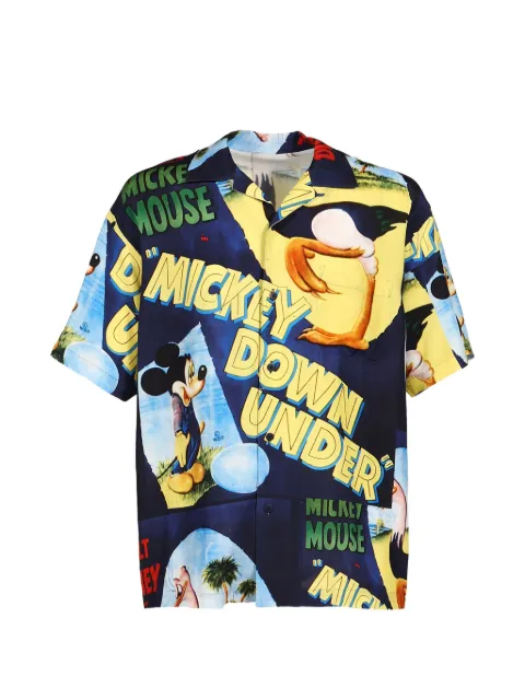 PORTER CLASSIC Mickey & Bird Aloha shirt Blue DP0243963