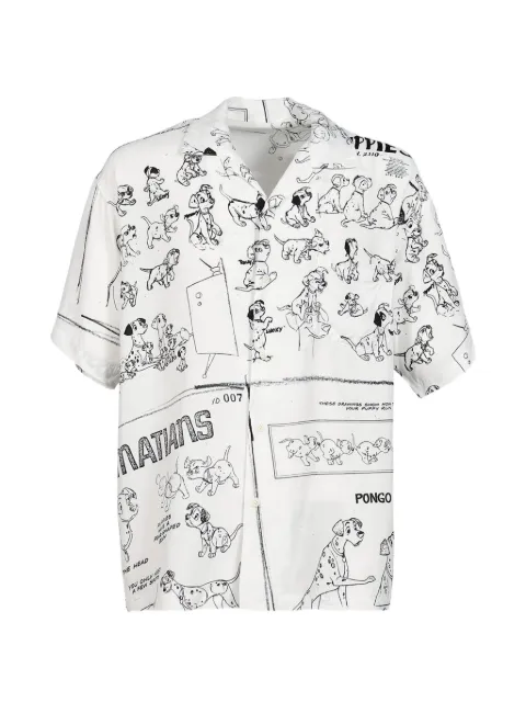 PORTER CLASSIC Disney 101 Dalmatians Aloha shirt White DP0243966WHT