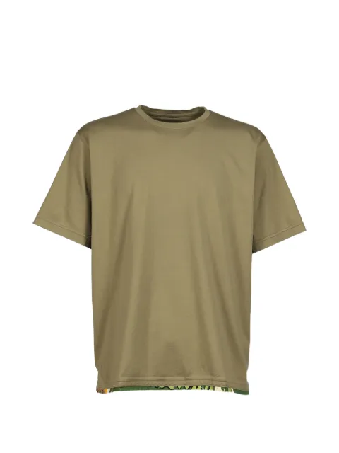 PORTER CLASSIC Hawaiian-print piping T-shirt Green PC0063960
