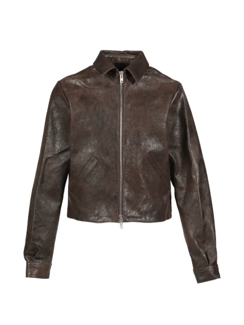 FILTH waxed-leather boxy jacket Brown FL261LE01BRW
