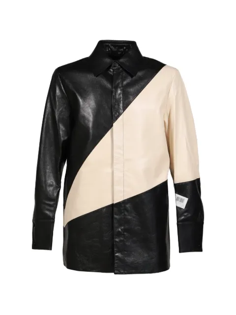 ENTIRE STUDIOS panelled leather shirt Black ESSS26SR01247