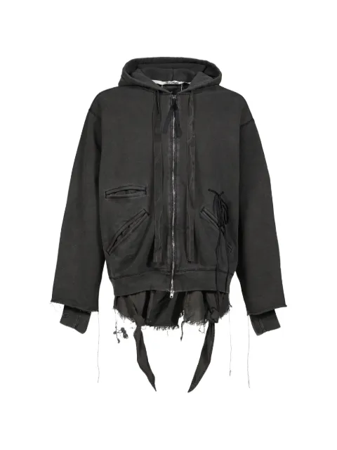 midorikawa layered zip-up hoodie Black MID26SSCU01