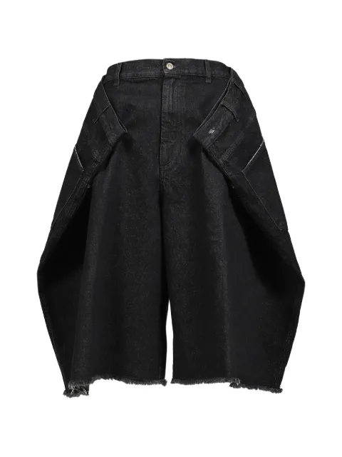 LỰU ĐẠN cut-off wide-fit shorts Black MP112DWD902