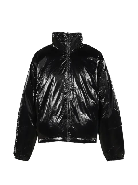ESSENTIALS logo-print puffer jacket Black 202HO258181FMETALLICBLK