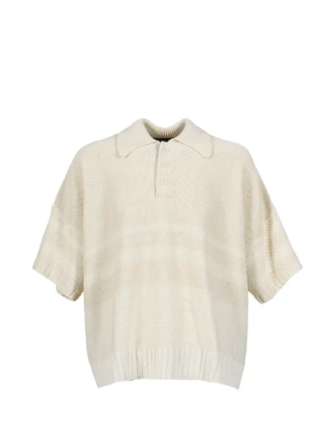 Wales Bonner Calm knit polo shirt Neutrals MS26KN30PI01